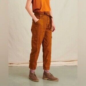 Alex Mill Expedition Cargo Washed Twill Ankle Belted Pants in Russet Brown 6